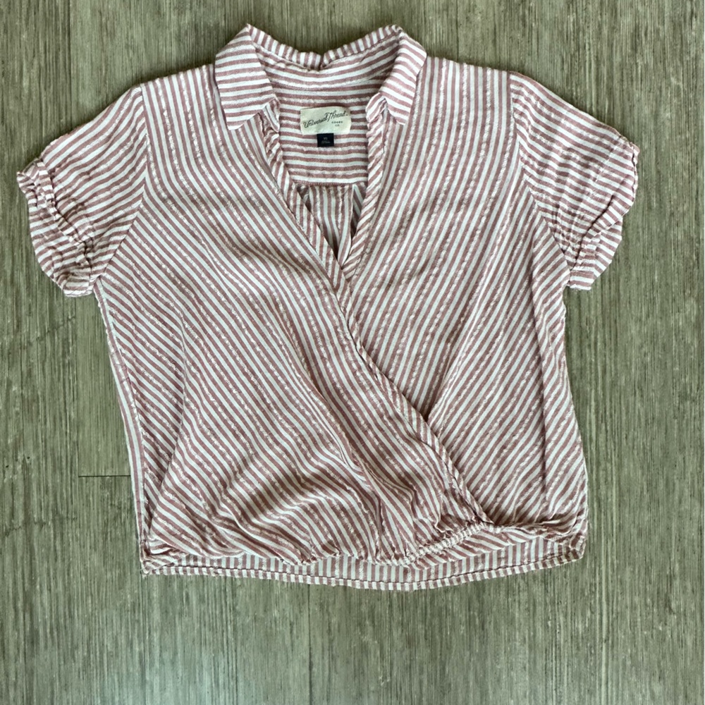 Universal Threads Pink Pinstriped Top